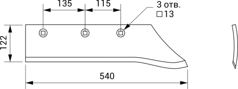 Лемех ПЛЖ РЗЗ.П.730 (литой) М фото 2