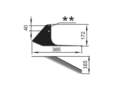 Лапа-бритва КРН левая РЗЗ.00.220-01 (165мм) фото 1
